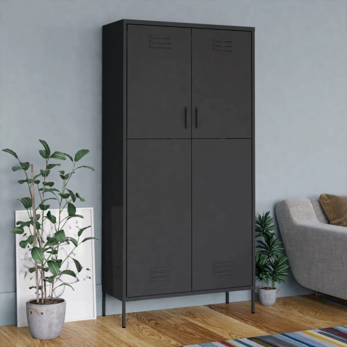 Wardrobe Anthracite 90x50x180cm Steel