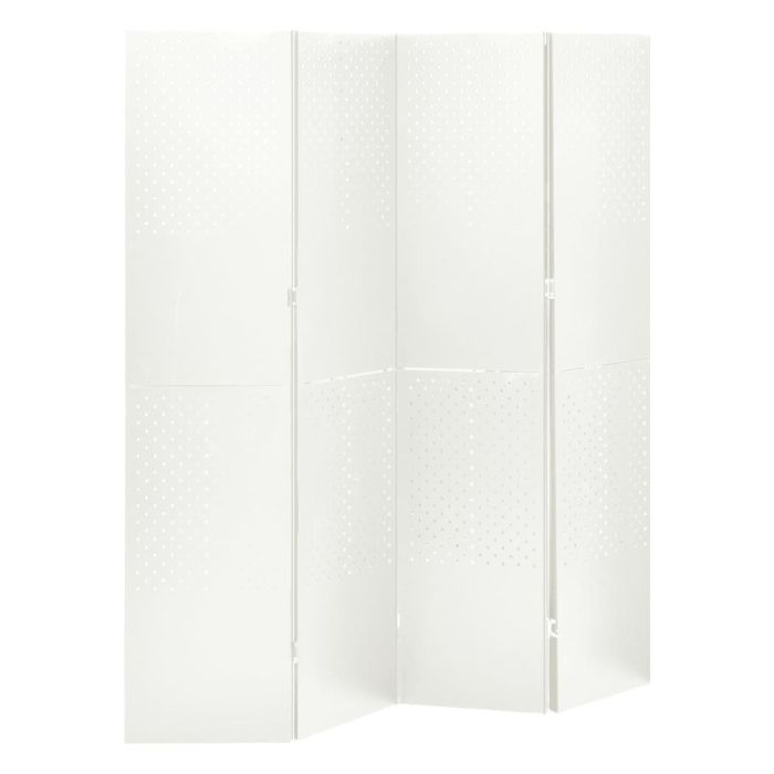 4-Panel Room Divider White 160x180 cm Steel