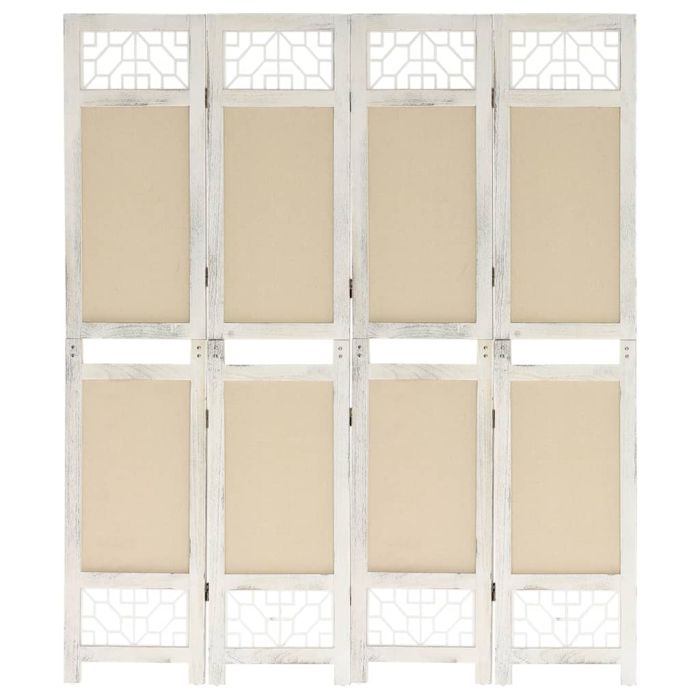 4-Panel Room Divider Cream 140x165 cm Fabric