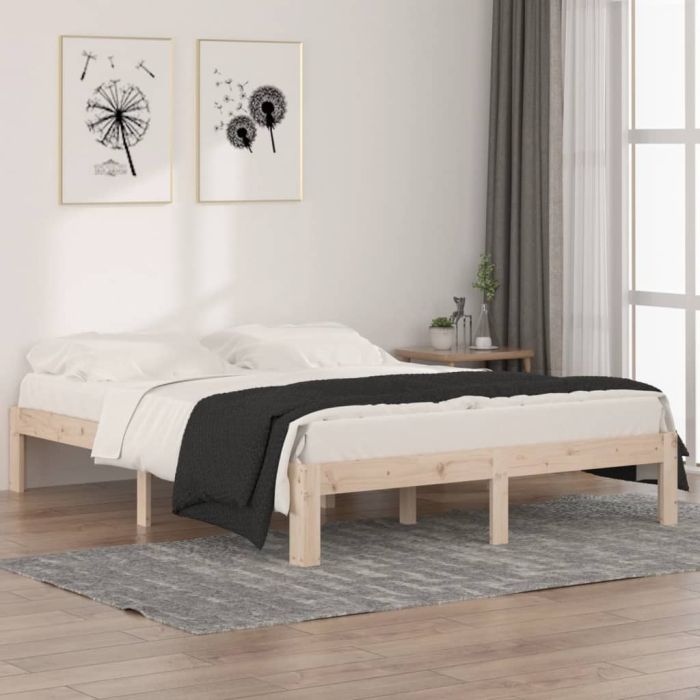 Bed Frame Solid Wood 150x200 cm King Size