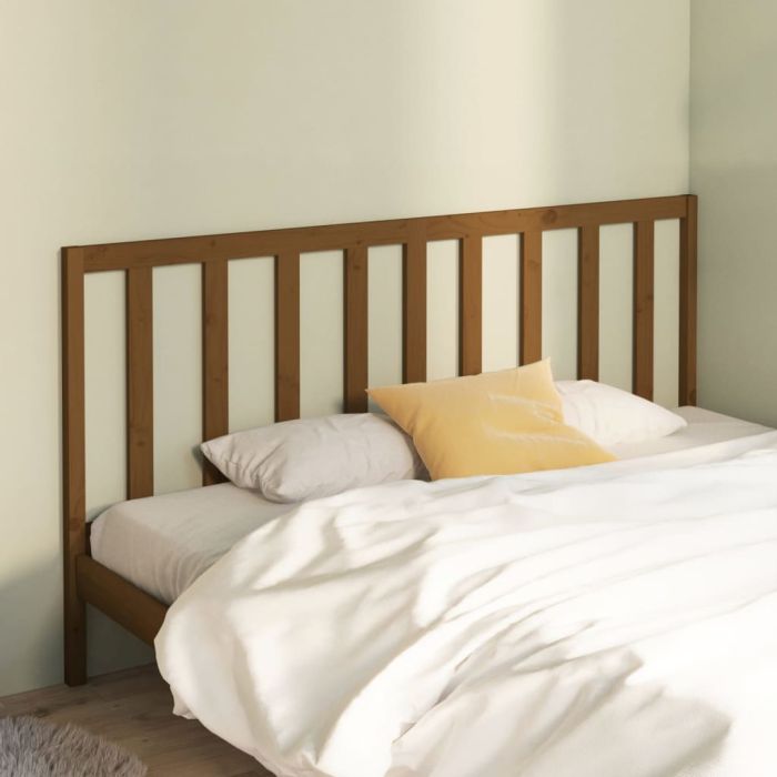 Bed Headboard Honey Brown 186x4x100 cm Solid Wood Pine