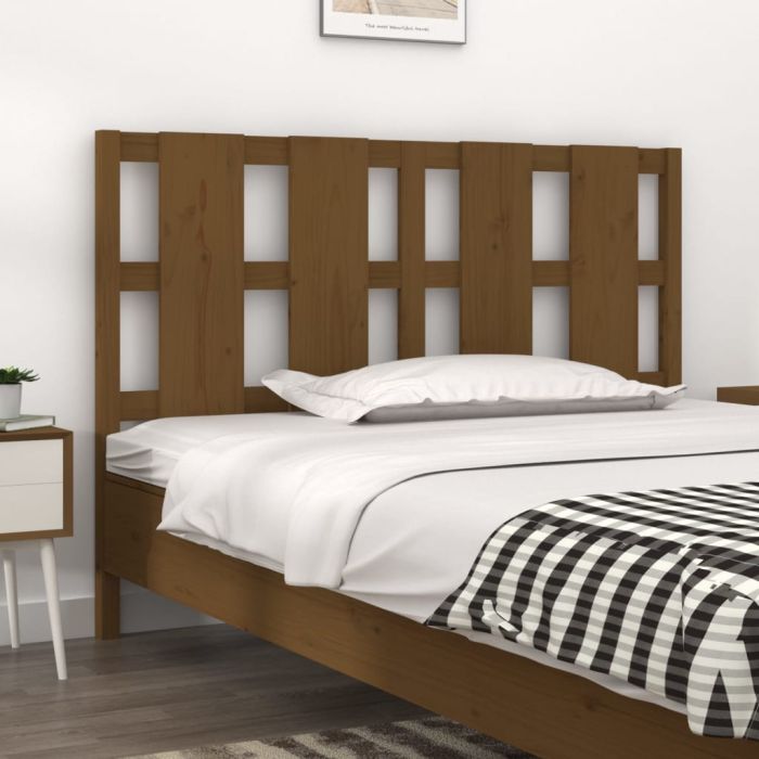 Bed Headboard Honey Brown 125.5x4x100cm Solid Wood Pine