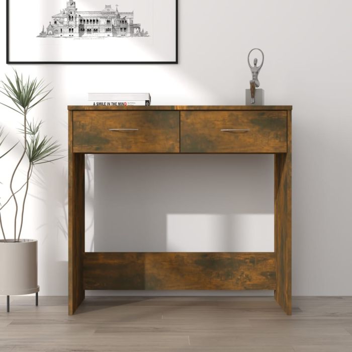 Desk Smoked Oak 80x40x75 cm Engineered Wood