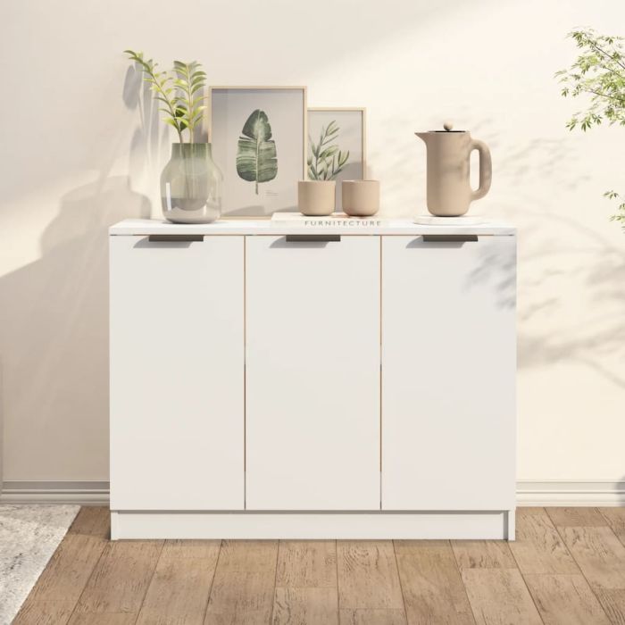 Sideboard White 90.5x30x70 cm Engineered Wood