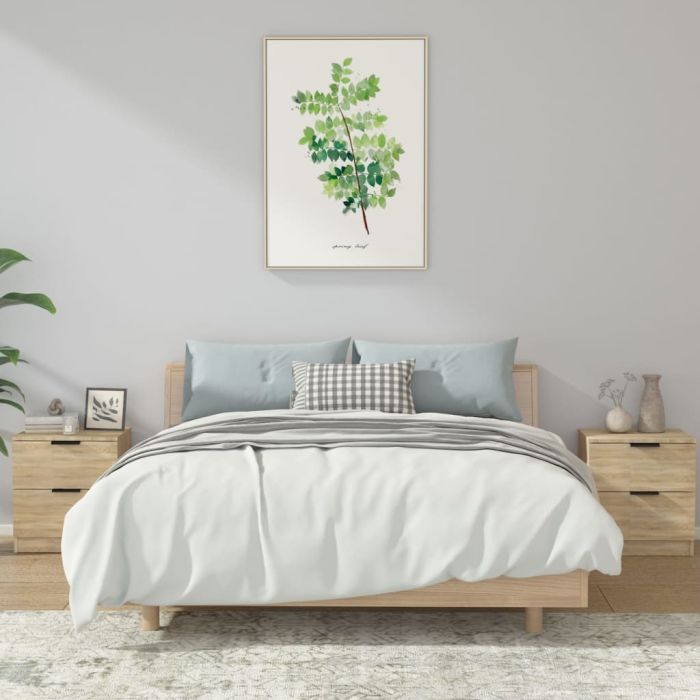 Bedside Cabinets 2 pcs Sonoma Oak Engineered Wood - Cedar