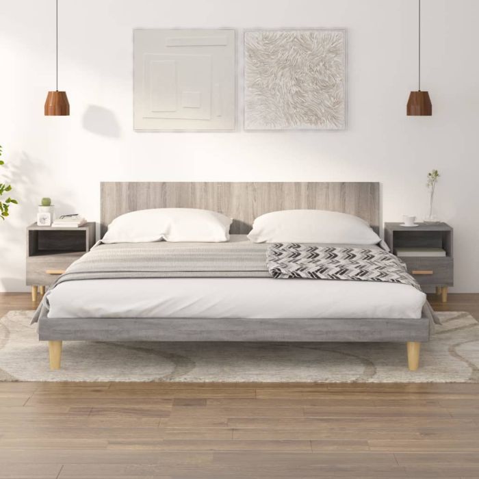 Bedside Cabinets 2 Pieces Grey Sonoma 40x35x47 cm