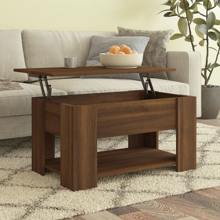 Coffee Table Brown Oak 79x49x41 cm Engineered Wood