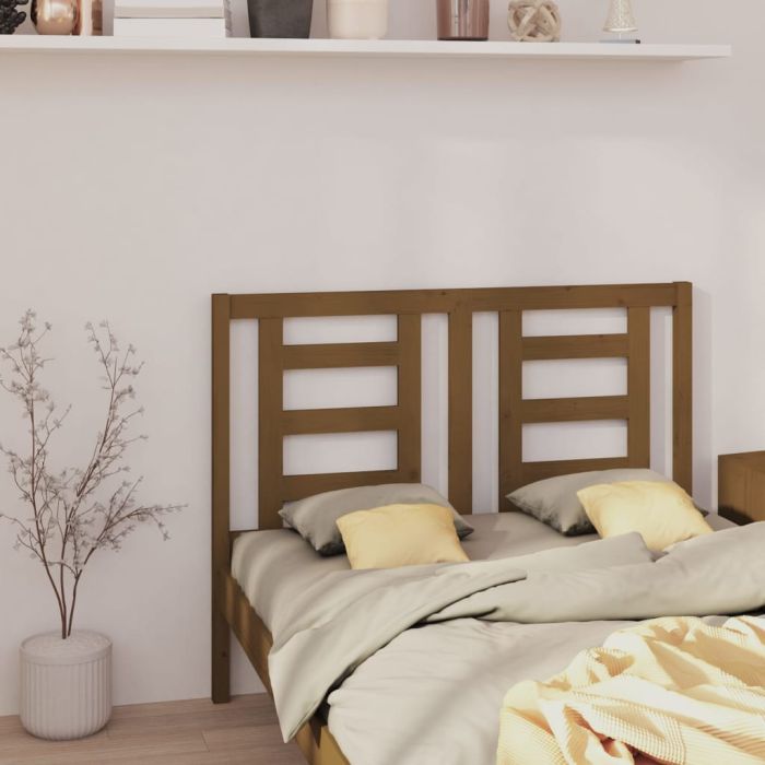 Bed Headboard Honey Brown 126x4x100cm Solid Wood Pine
