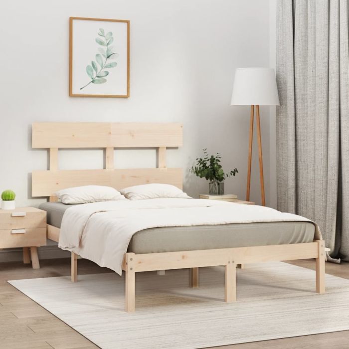 Bed Frame Solid Wood 140x190 cm