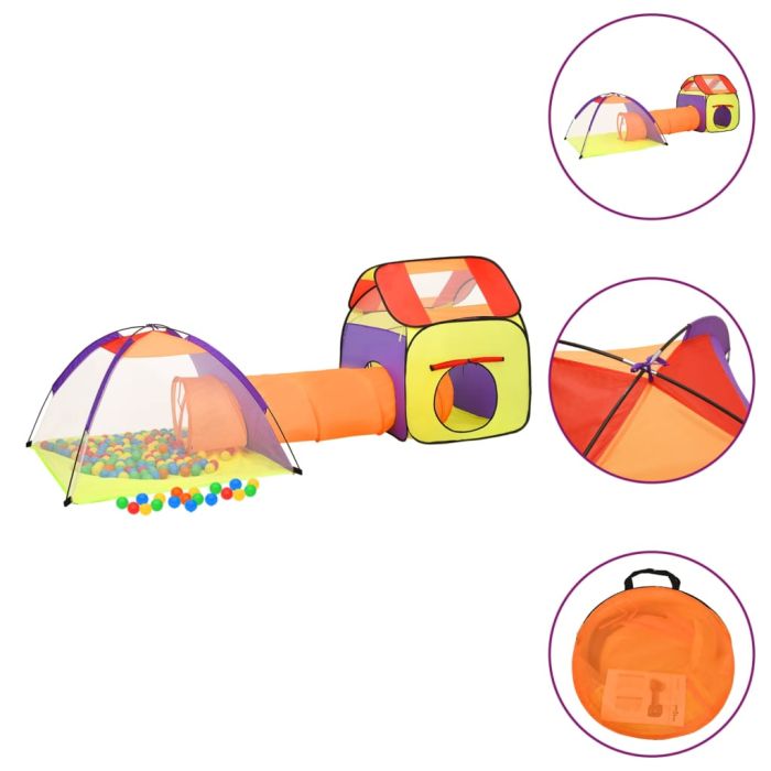 Children Play Tent with 250 Balls Multicolour 338x123x111cm