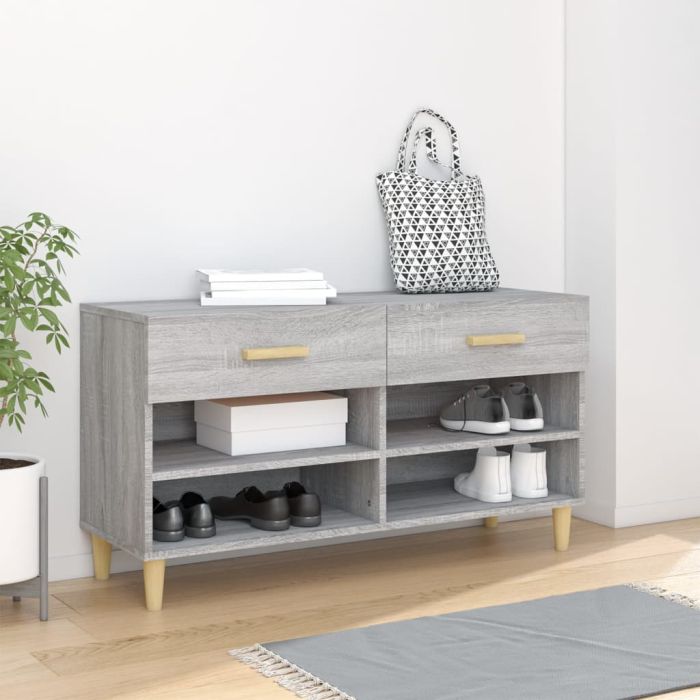 Shoe Cabinet Grey Sonoma 102x35x55 cm Engineered Wood