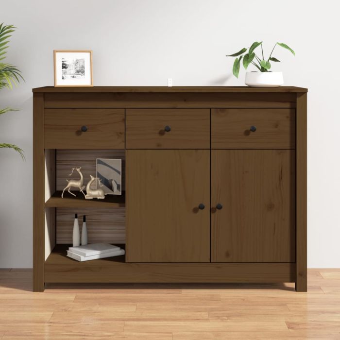 Sideboard Honey Brown 100x35x74 cm Solid Wood Pine