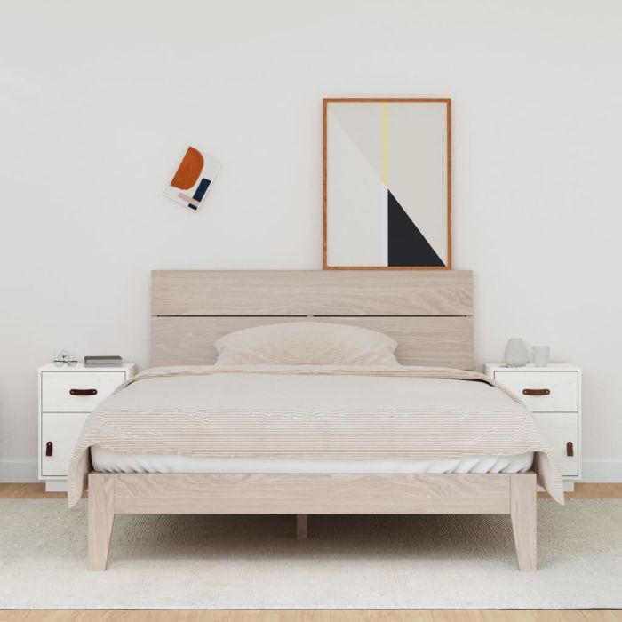 Bedside Cabinets 2 pcs White 40x34x55cm Solid Wood Pine - Blais