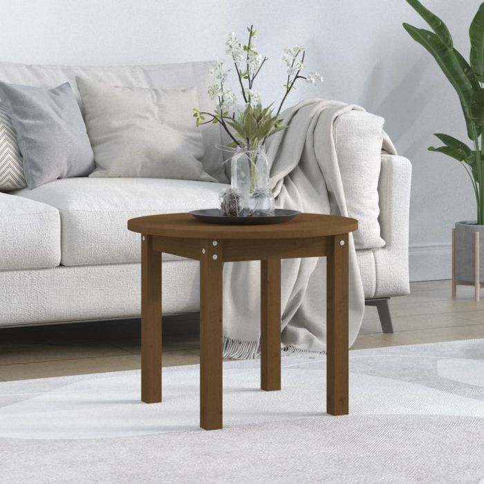 Coffee Table Honey Brown Ã˜ 55x45 cm Solid Wood Pine