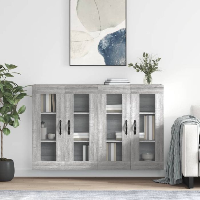 Wall Mounted Cabinets 2 Pieces Grey Sonoma Engineered Wood
