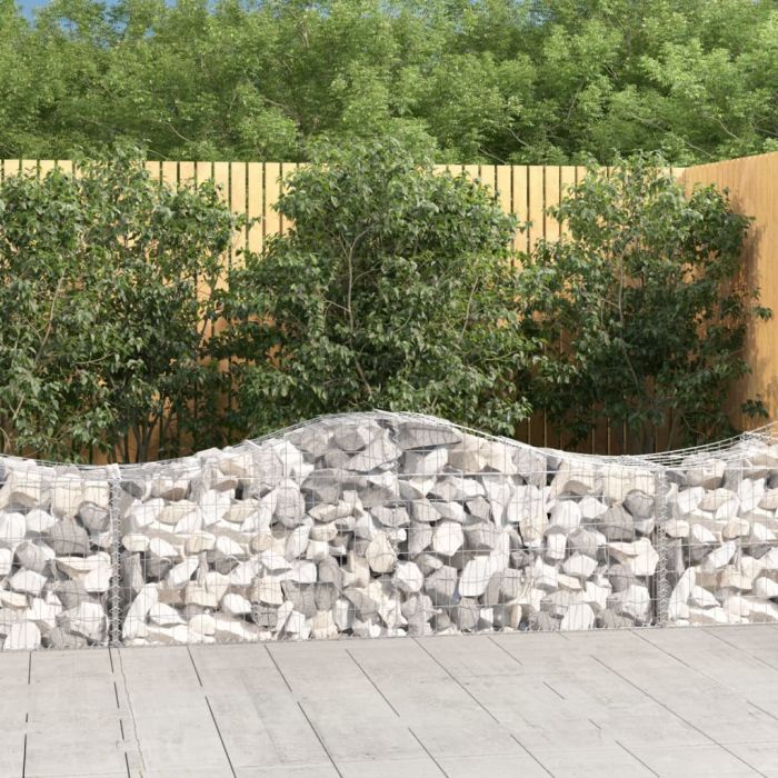Arched Gabion Baskets 30 Pieces 200x50x60/80 cm Galvanised Iron