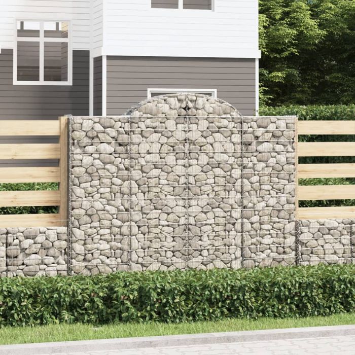 Arched Gabion Baskets 3 pcs 200x50x160/180 cm Galvanised Iron