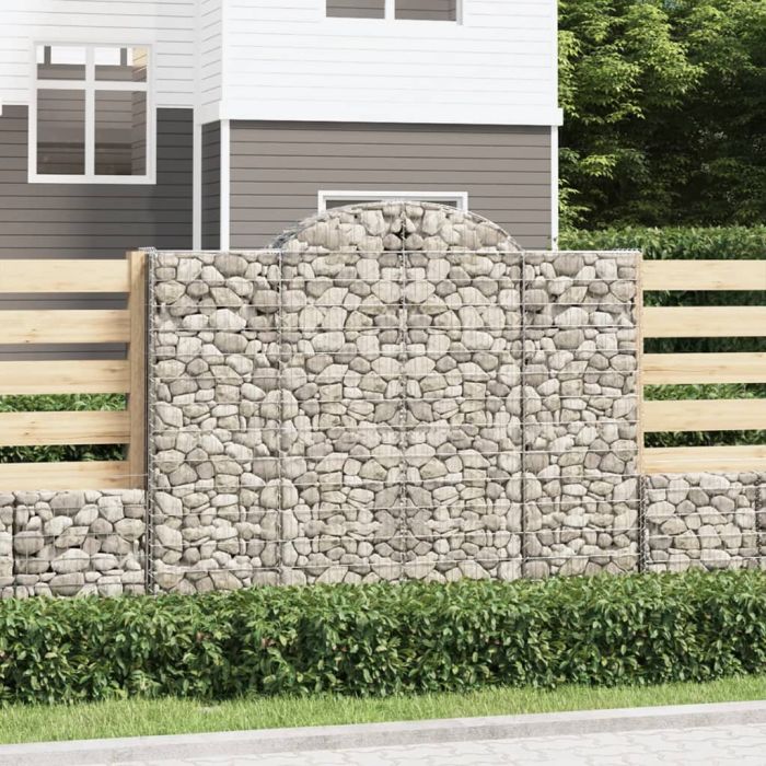 Arched Gabion Baskets 25 pcs 200x50x160/180 cm Galvanised Iron