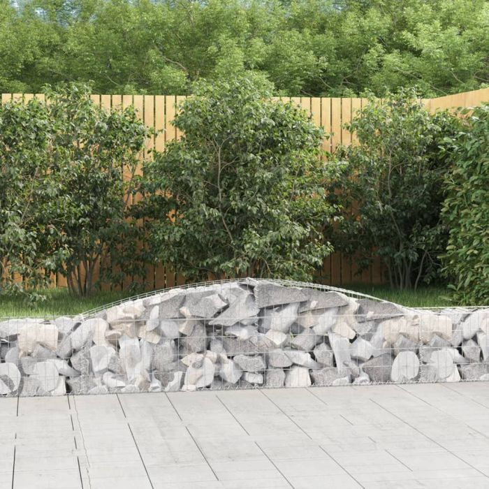 Arched Gabion Baskets 4 Pieces 400x30x40/60 cm Galvanised Iron