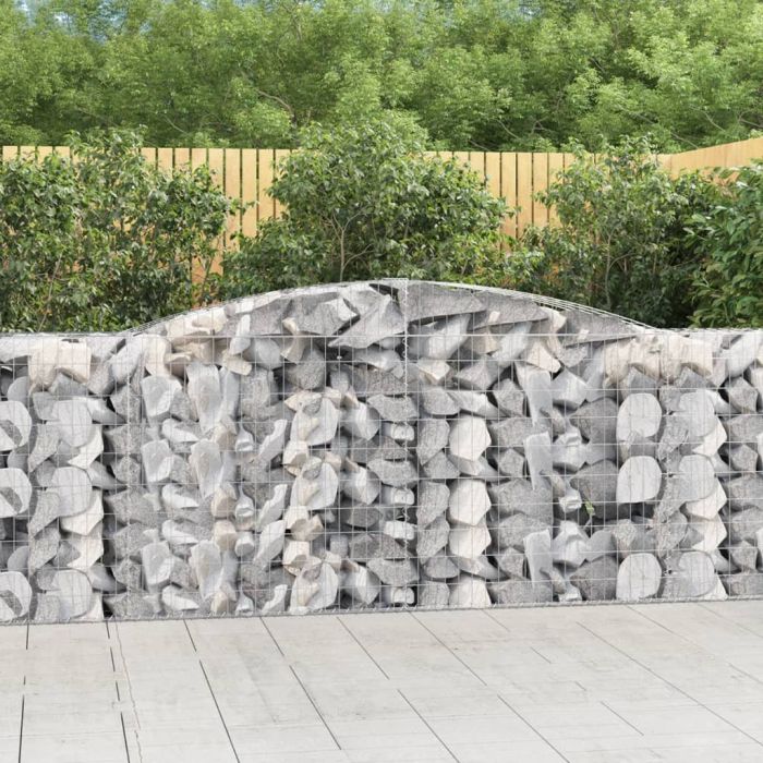 Arched Gabion Baskets 2 pcs 400x50x100/120 cm Galvanised Iron