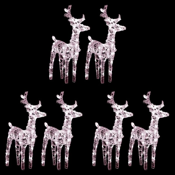 Faune Christmas Reindeers 6 pcs Warm White 240 LEDs Acrylic