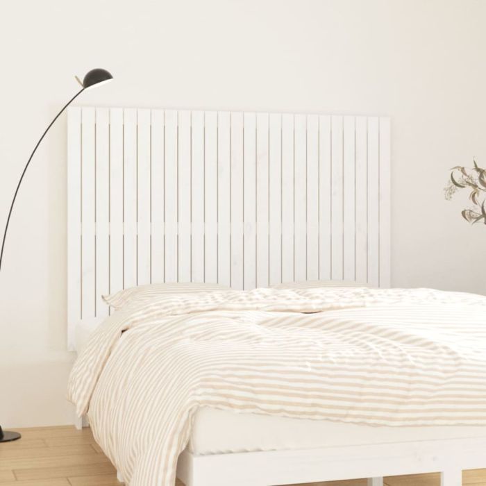 Wall Headboard White 159.5x3x110cm Solid Wood Pine
