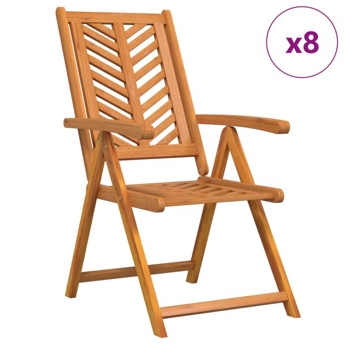 LAOBRO Garden Chair 8 pcs 57x72x109 cm Acacia Wooden - Brown