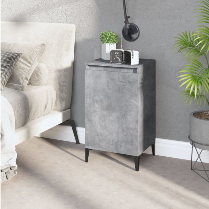 Bedside Table - MONTGOMERY Dex Nightstand Concrete Grey 40cm