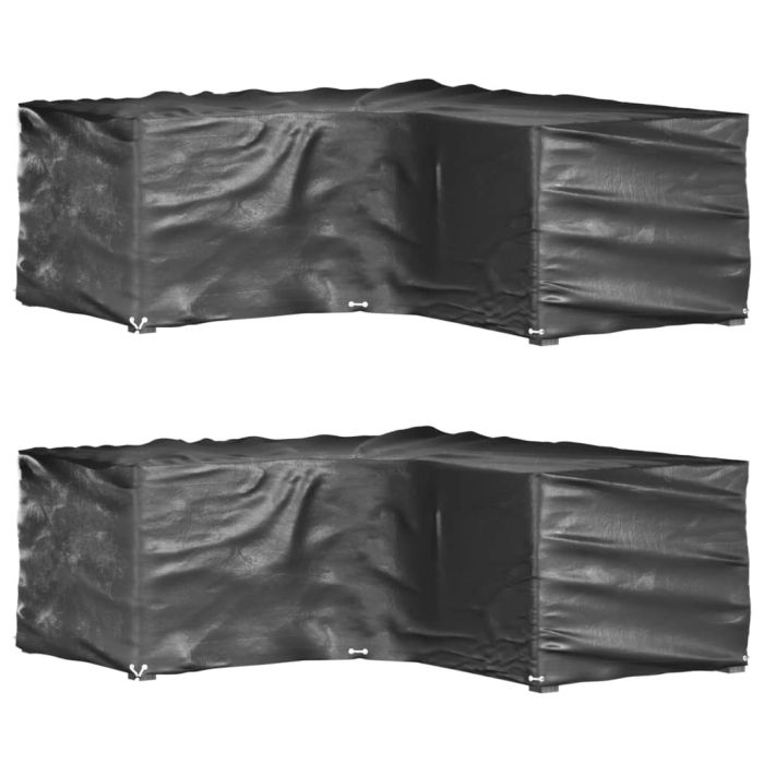 TIVALE L-Shaped Garden Furniture Covers 2 pcs 12 Eyelets 185x185x70 cm