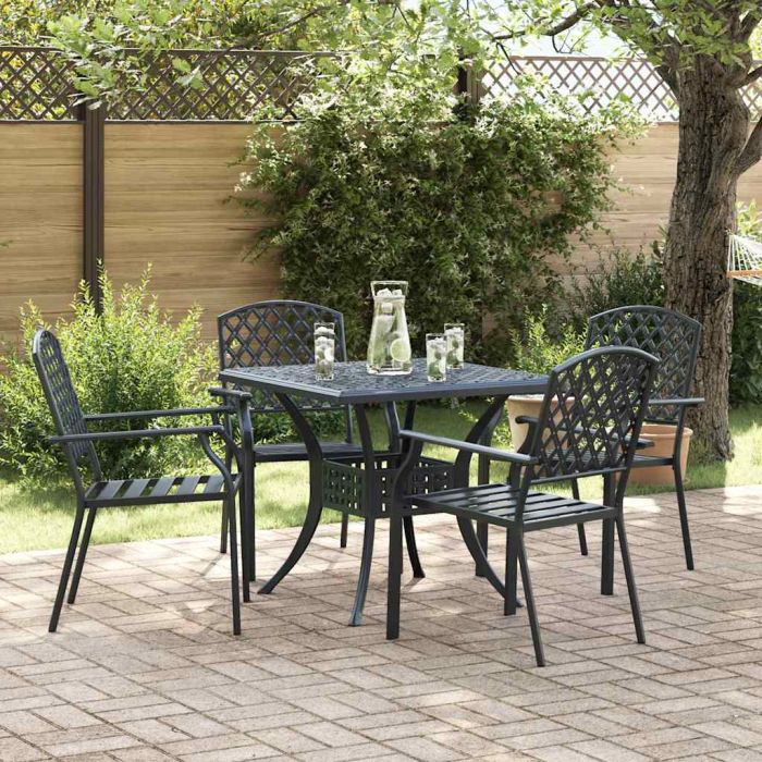 RIGLEN Garden Chair 4 pcs Anthracite 56x65x89 cm Steel