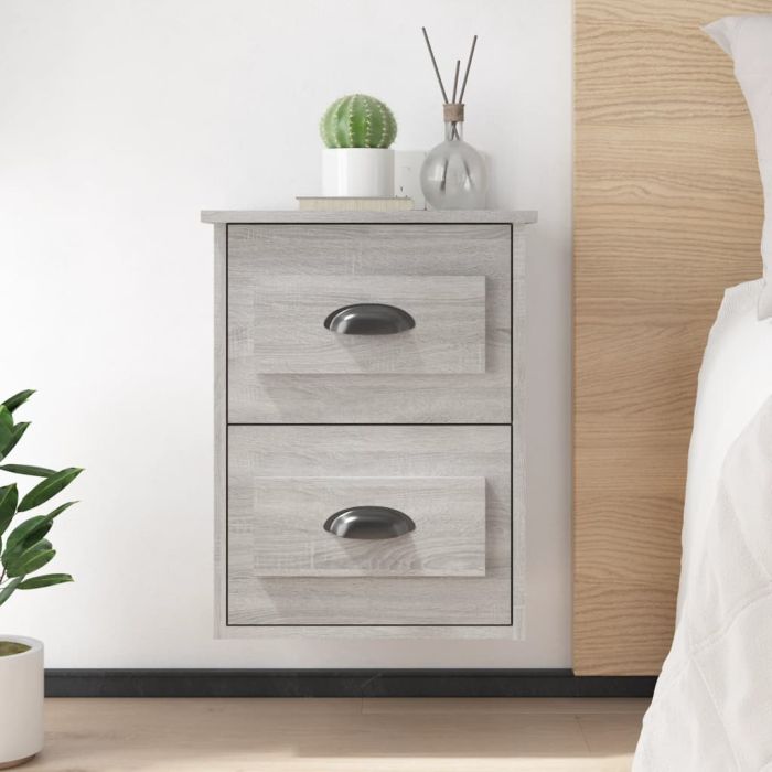 Bedside Table - LAREDO Nightstand Grey Sonoma 41.5cm