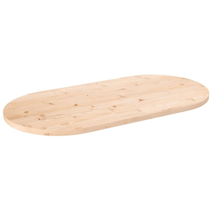 Table Top 90x45x2.5 cm Solid Wood Pine Oval