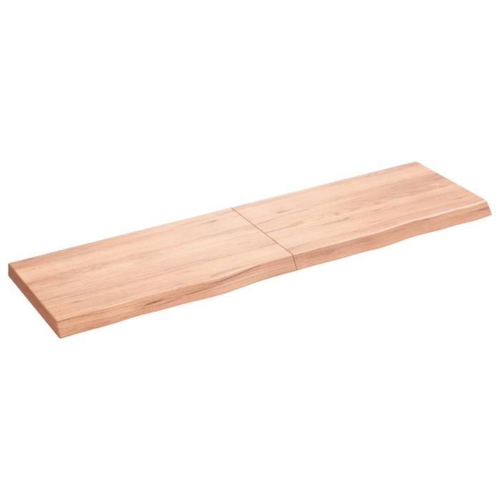 Wall Shelf Light Brown 180x50x6 cm Treated Solid Wood Oak