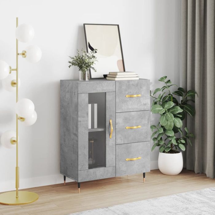 Sideboard Concrete Grey 69.5x34x90 cm Engineered Wood