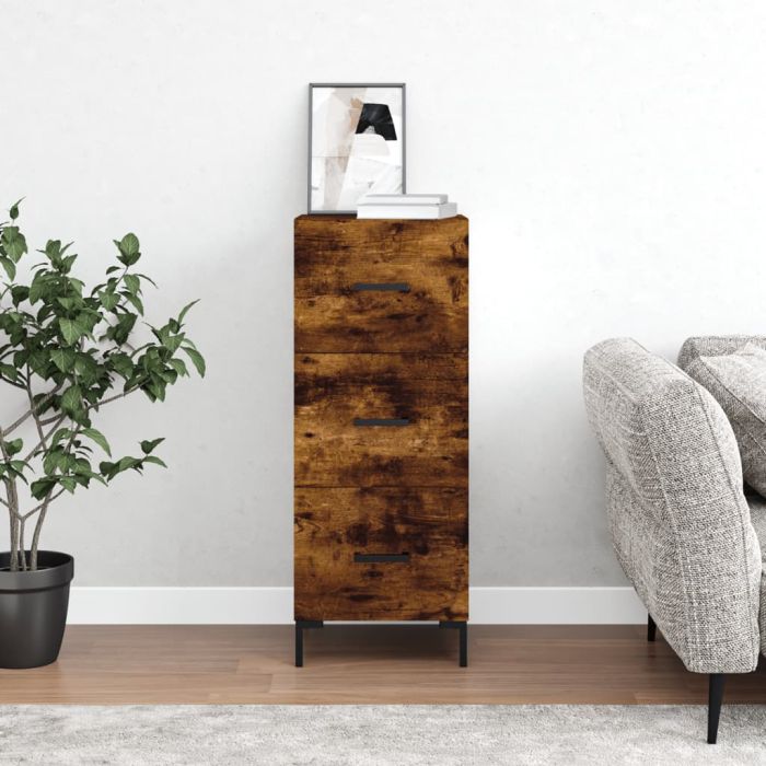 Sideboard Smoked Oak 34.5x34x90 cm Engineered Wood