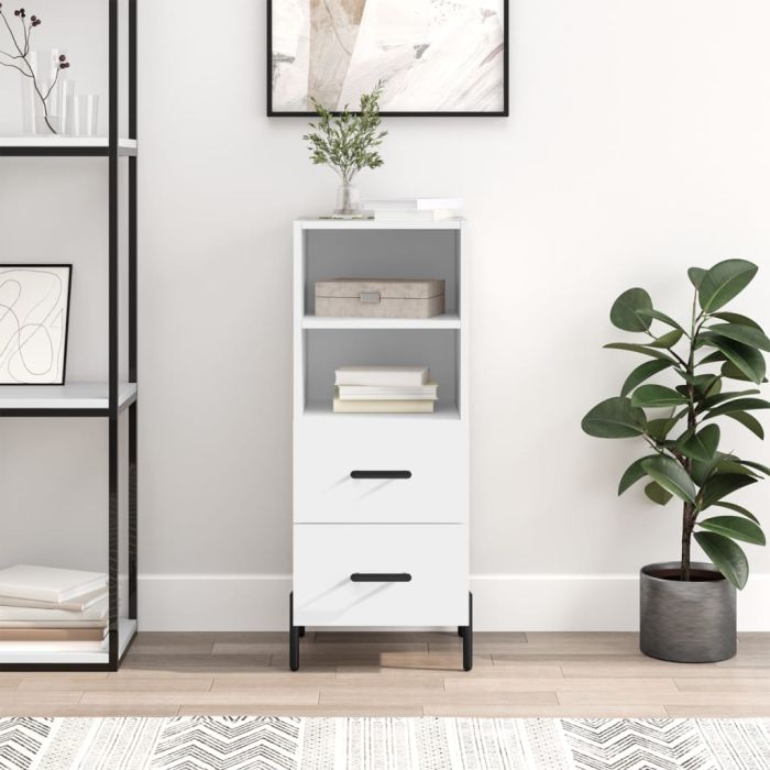 Sideboard White 34.5x34x90 cm Engineered Wood