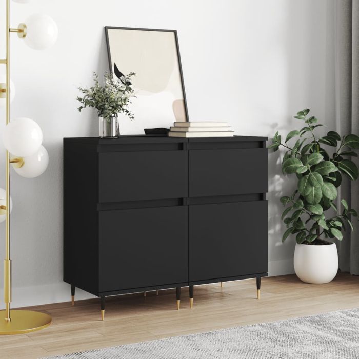 Sideboards 2 pcs Black 40x35x70 cm Engineered Wood