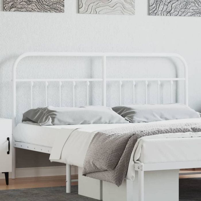 Metal Headboard White 160cm