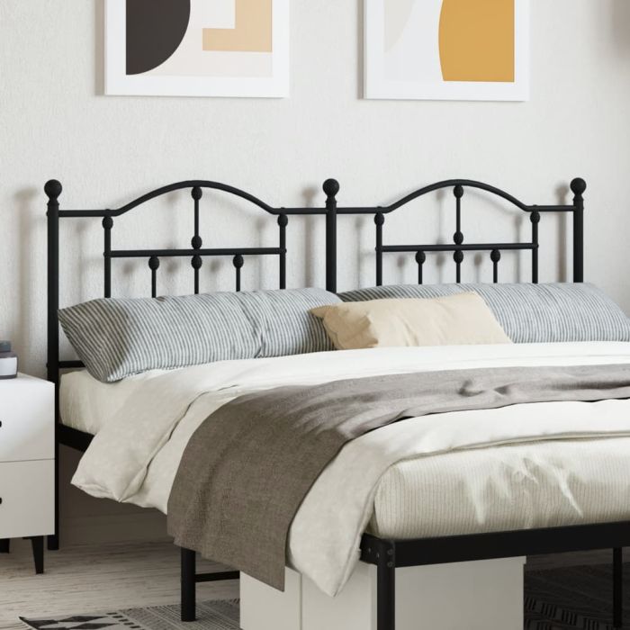 Metal Headboard Black 180cm