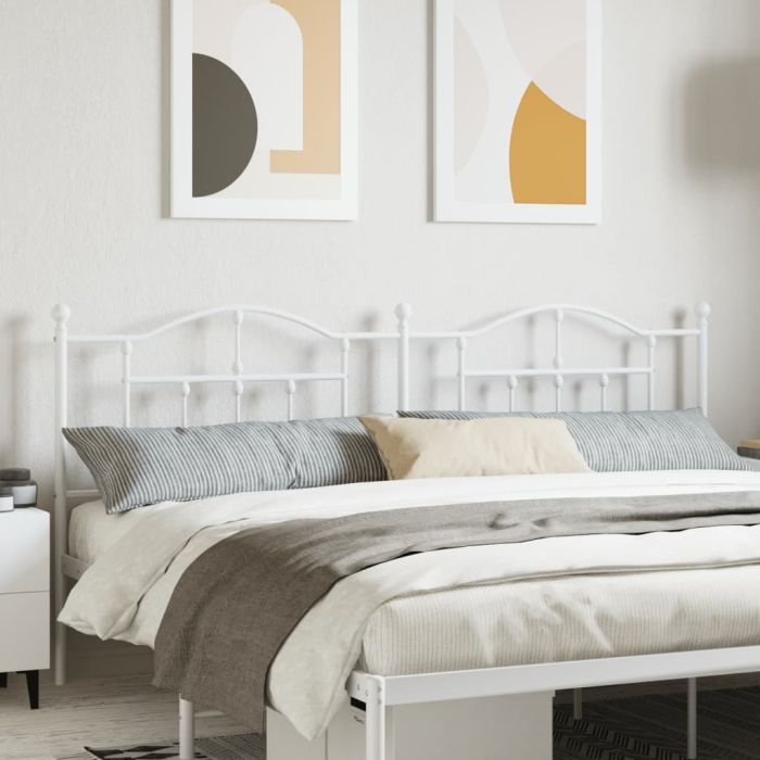 Metal Headboard White 200cm