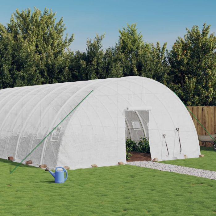 Greenhouse with Steel Frame White 84 m2 14x6x2.85 m