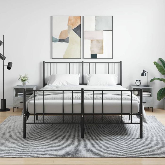 Bedside Table - ROGERS Lou 2 Piece Nightstand Concrete Grey 40cm