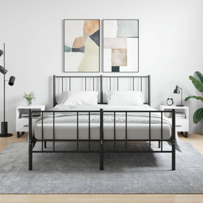 Bedside Table - ROGERS Liv 2 Piece Nightstand White 40cm