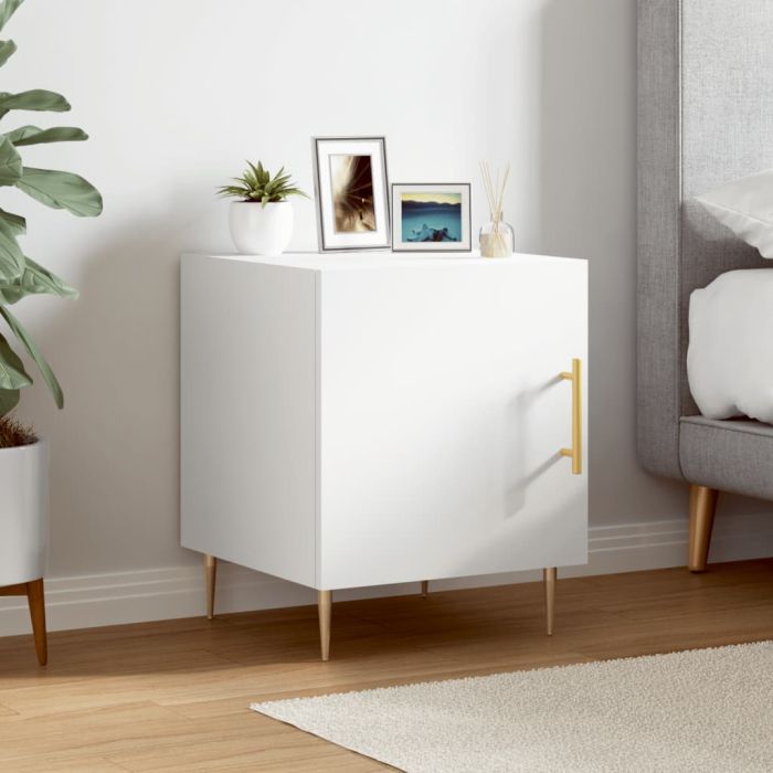 Bedside Table - MANNING Kit Nightstand White 40cm