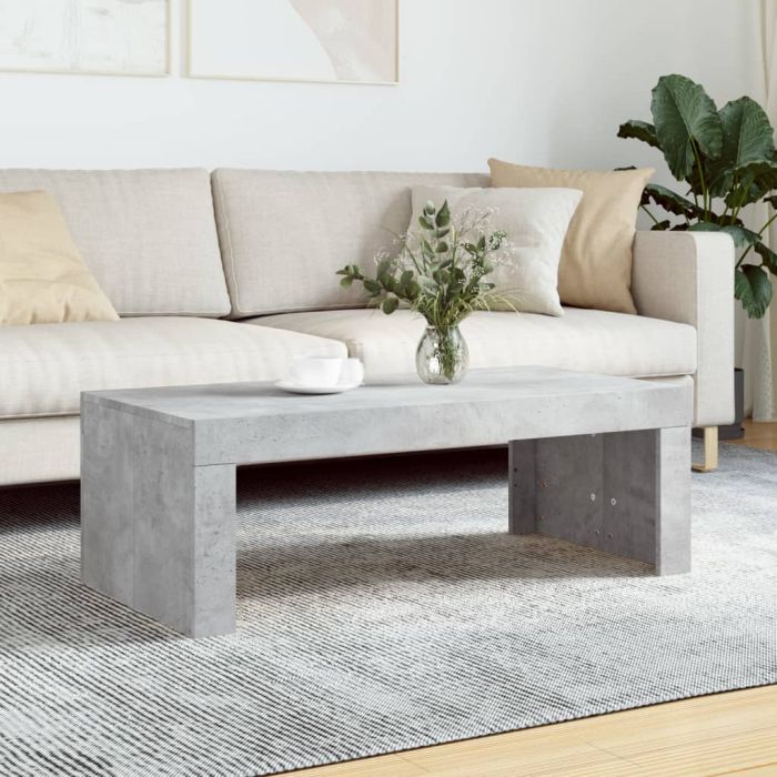 Coffee Table Concrete Grey 102x50x36 cm Engineered Wood