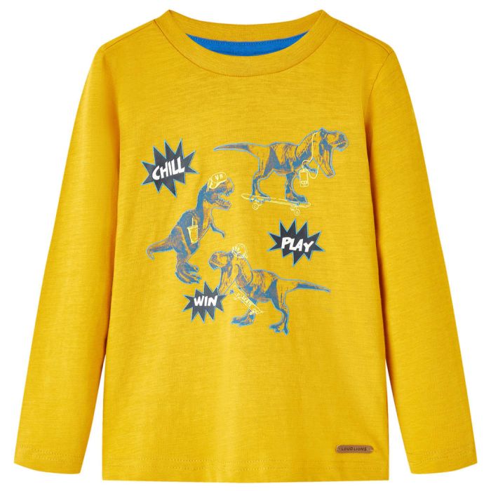 Kids' T-shirt with Long Sleeves Ochre 116