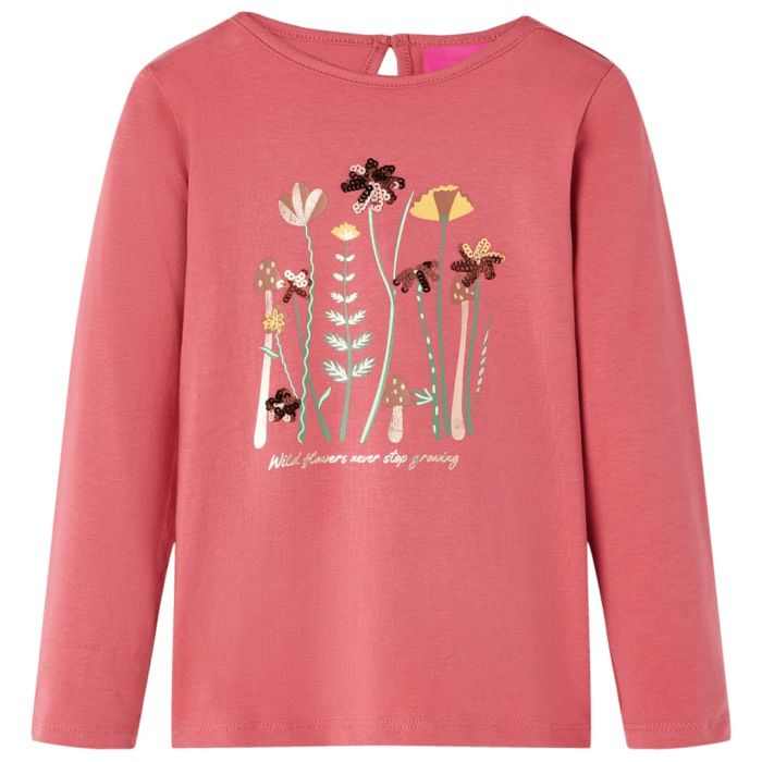 Kids' T-shirt with Long Sleeves Old Pink 104