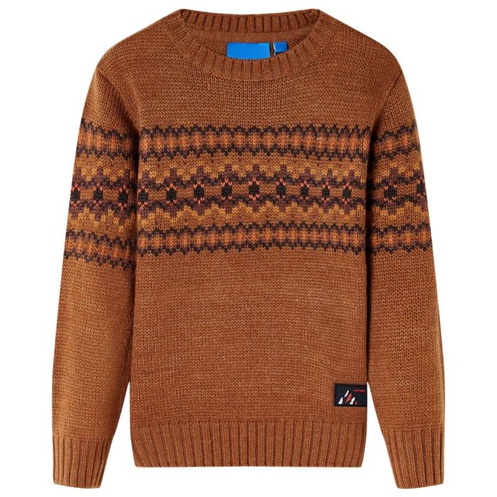 Kids' Sweater Knitted Cognac 128