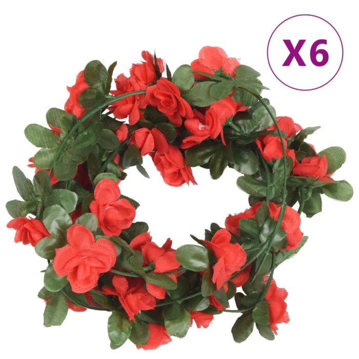 Geile Christmas Flower Garlands 6 pcs Spring Red 250cm