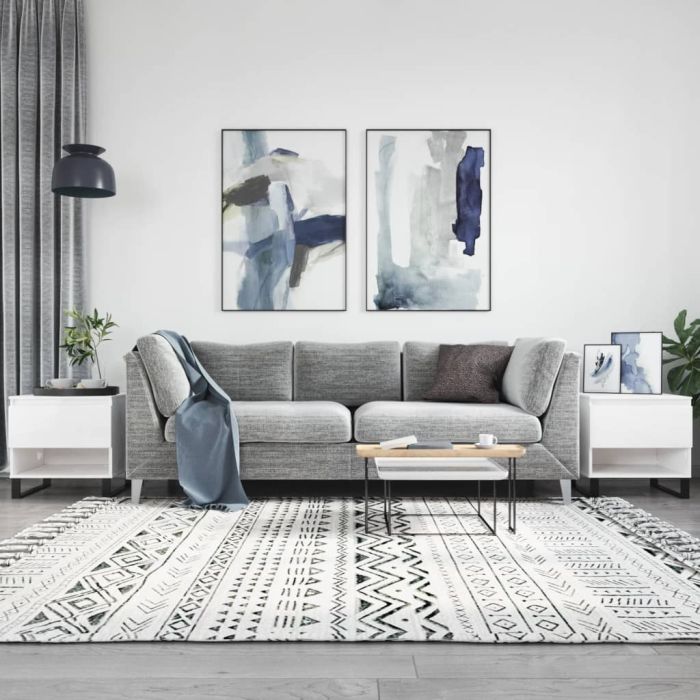 Coffee Tables 2 pcs High Gloss White 50x46x50 cm Engineered Wood